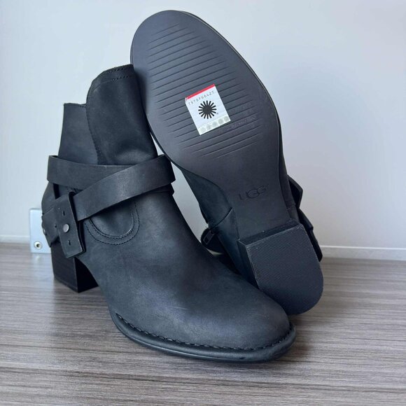 UGG Women's Elysian Zip Up Ankle Boots Bootie $170 in Black 1095792 - Picture 2 of 11